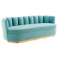 Victoria Channel Tufted Performance Velvet Sofa