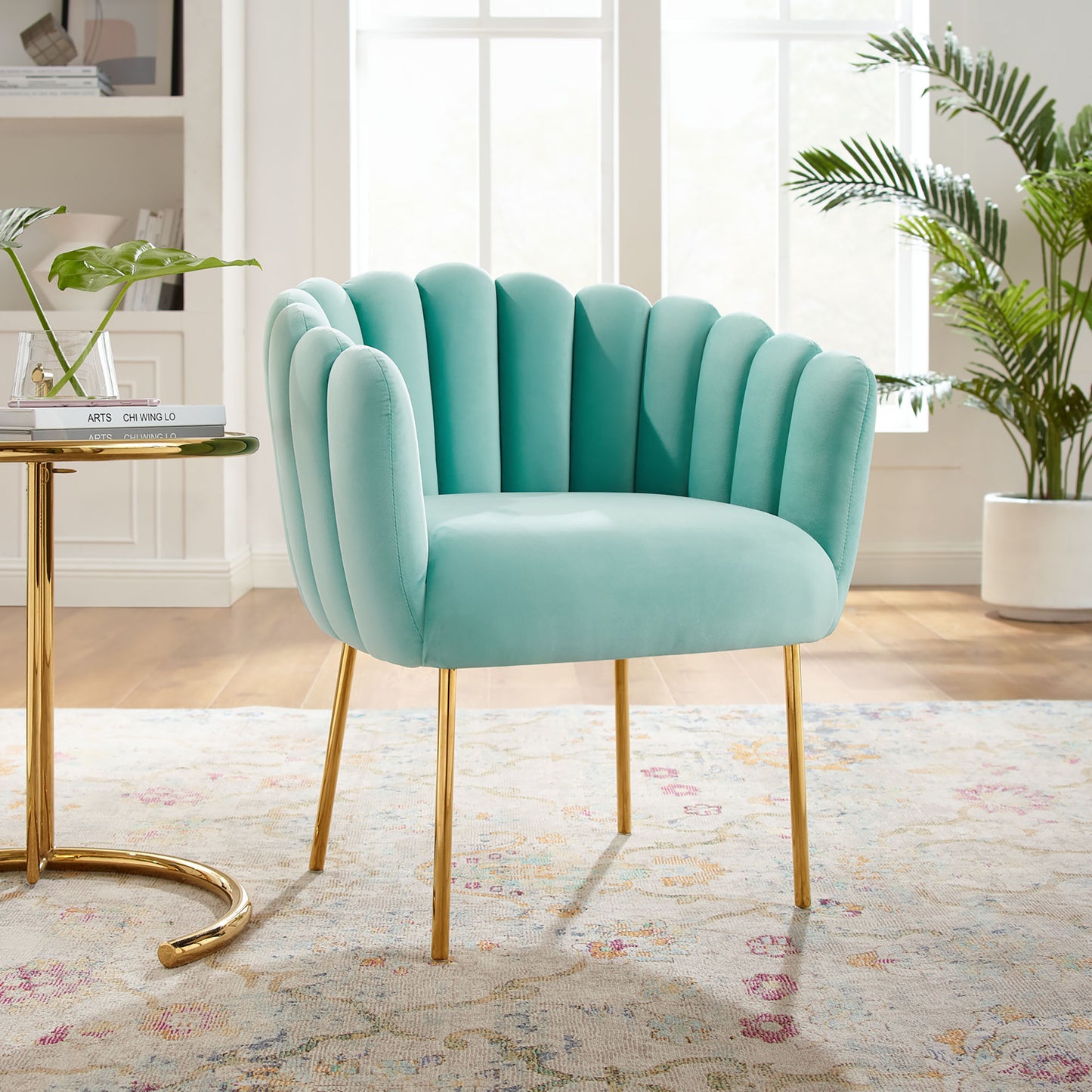 Sanna Channel Tufted Performance Velvet Armchair