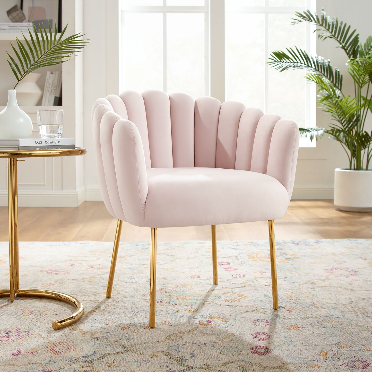 Sanna Channel Tufted Performance Velvet Armchair