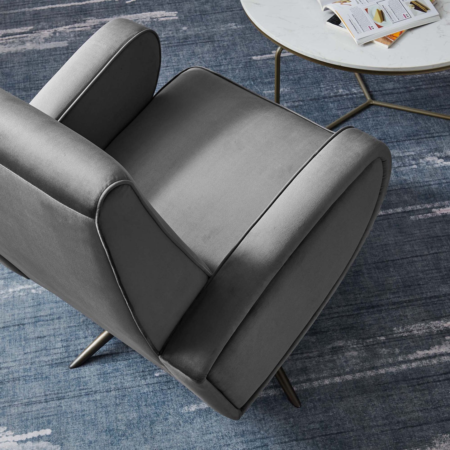 Superior Performance Velvet Swivel Chair