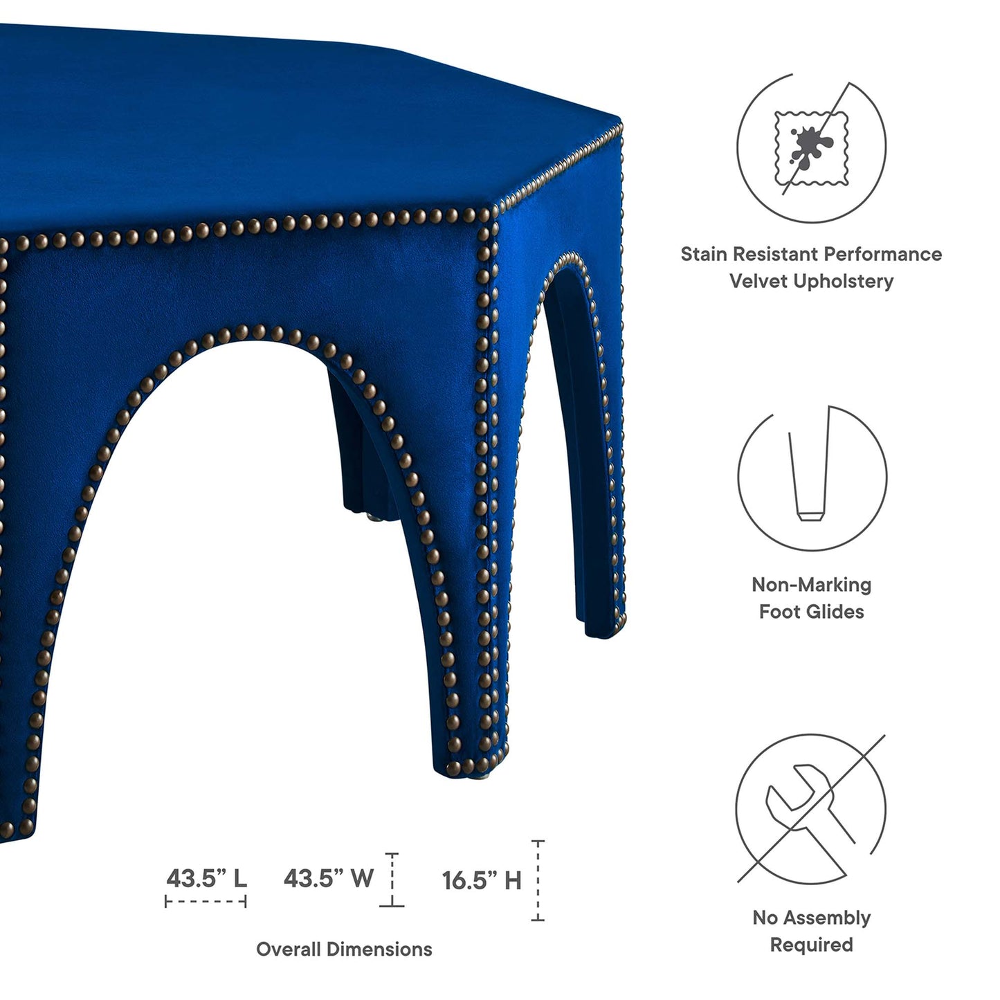 Victory Performance Velvet Ottoman