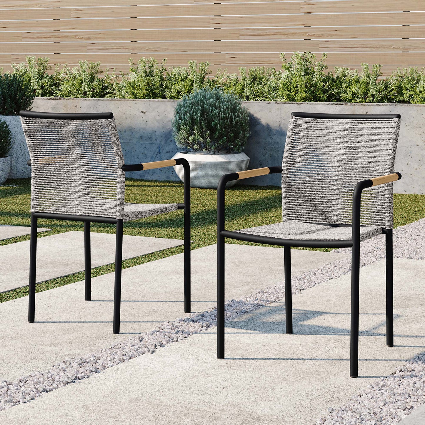 Juego de 2 sillones de exterior Serenity para patio de Modway