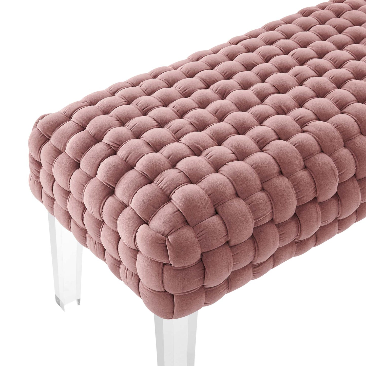 Prologue Woven Performance Velvet Ottoman