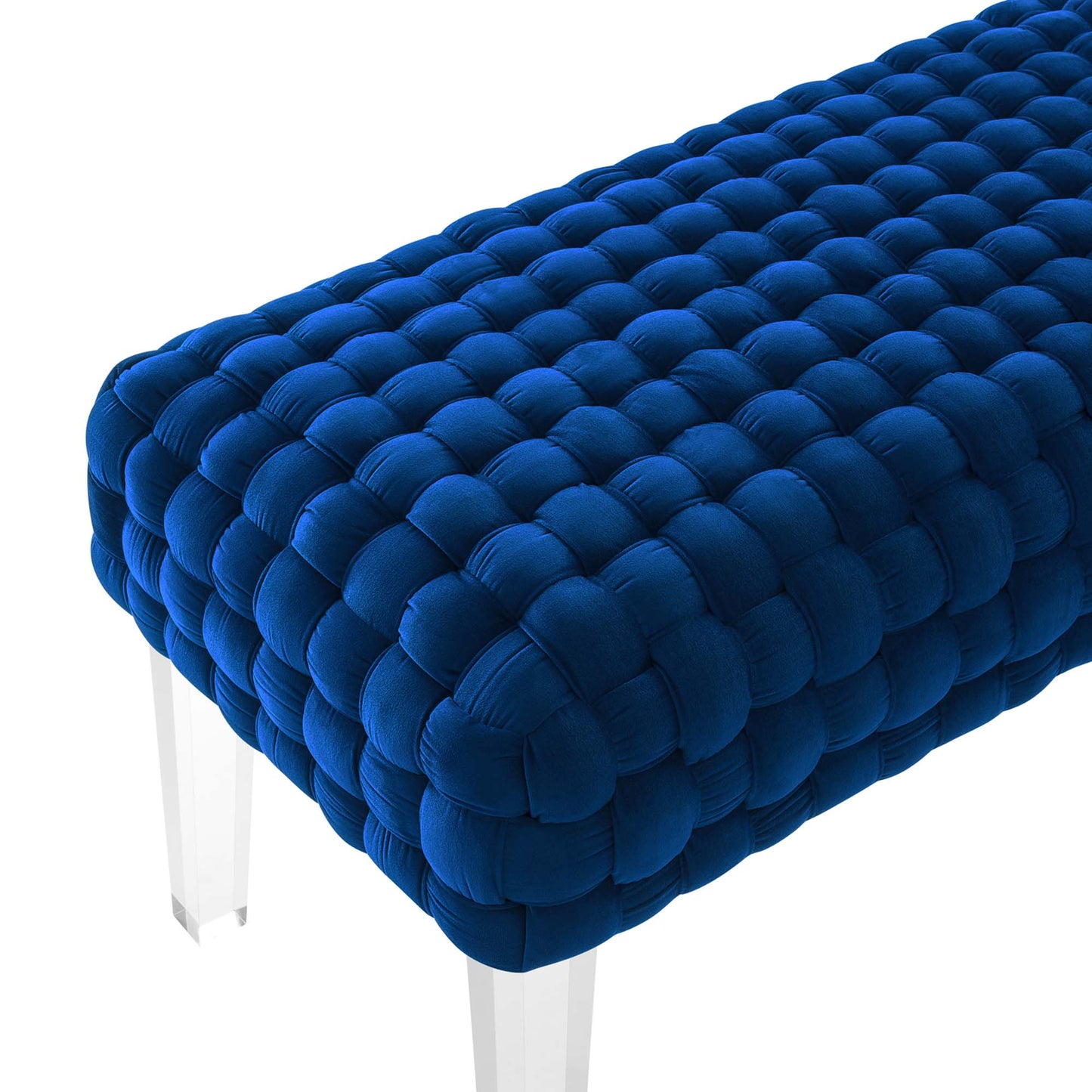 Prologue Woven Performance Velvet Ottoman