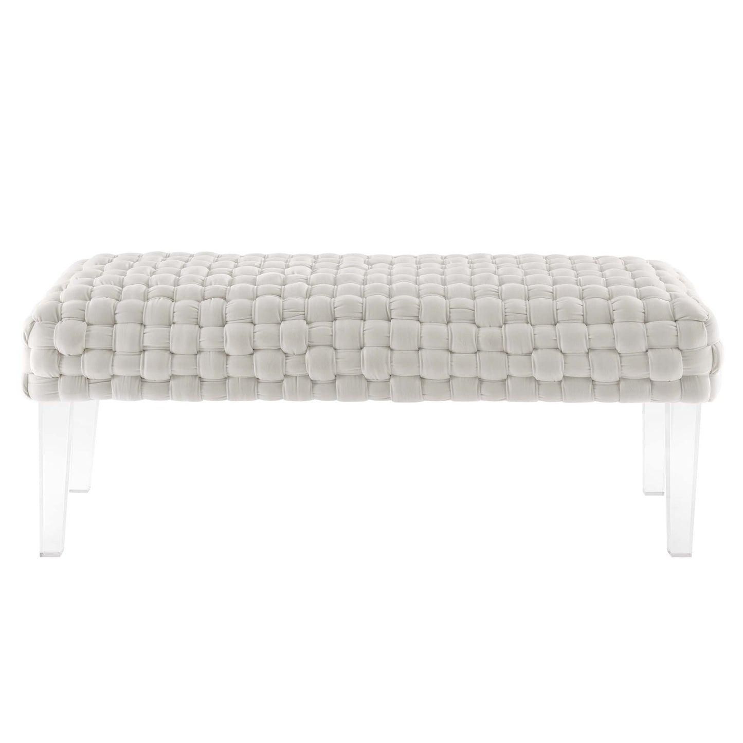 Prologue Woven Performance Velvet Ottoman