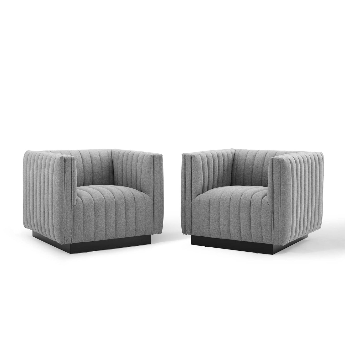 Conjure Upholstered Fabric Tufted Armchair Set of 2