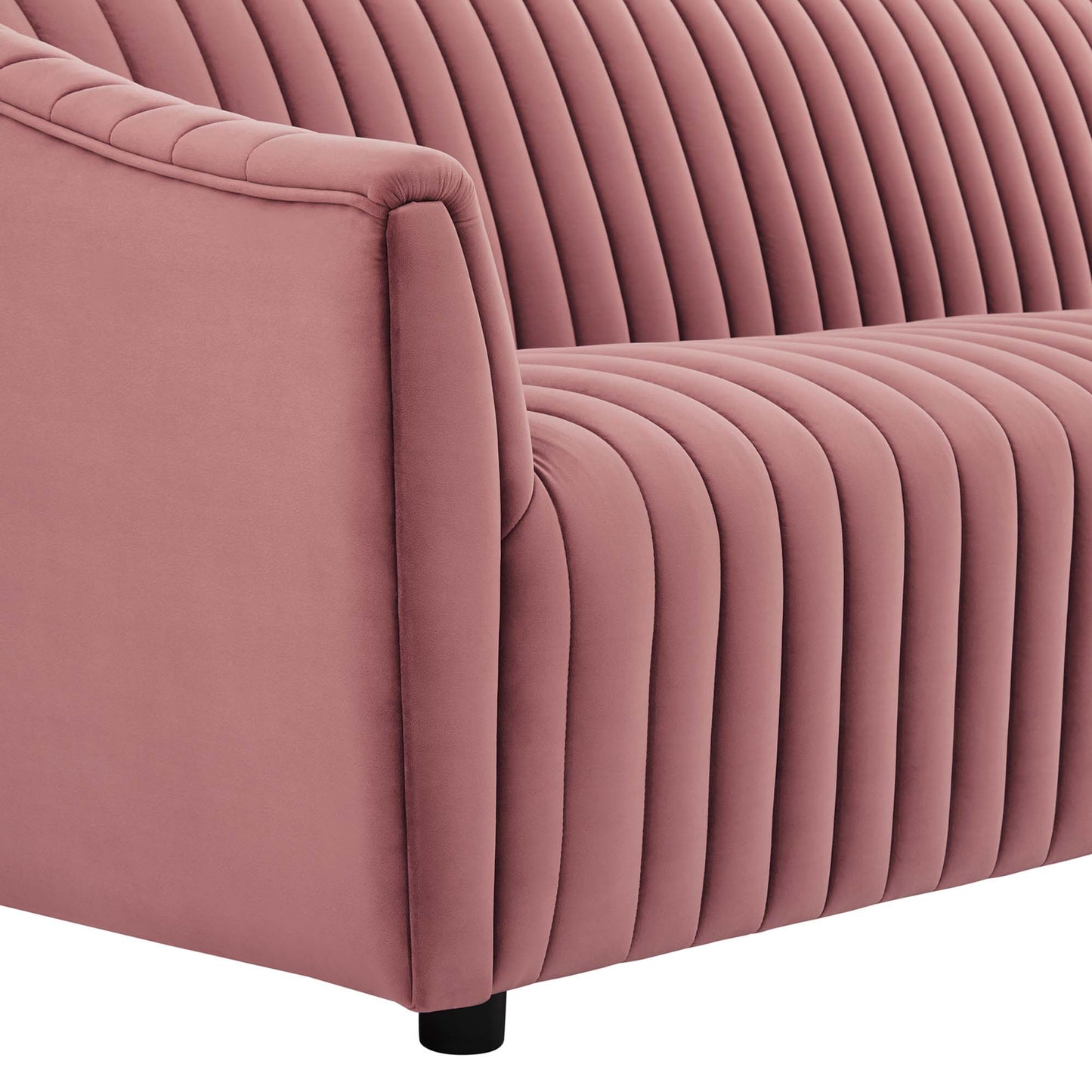 Announce Performance Velvet Channel Tufted Loveseat