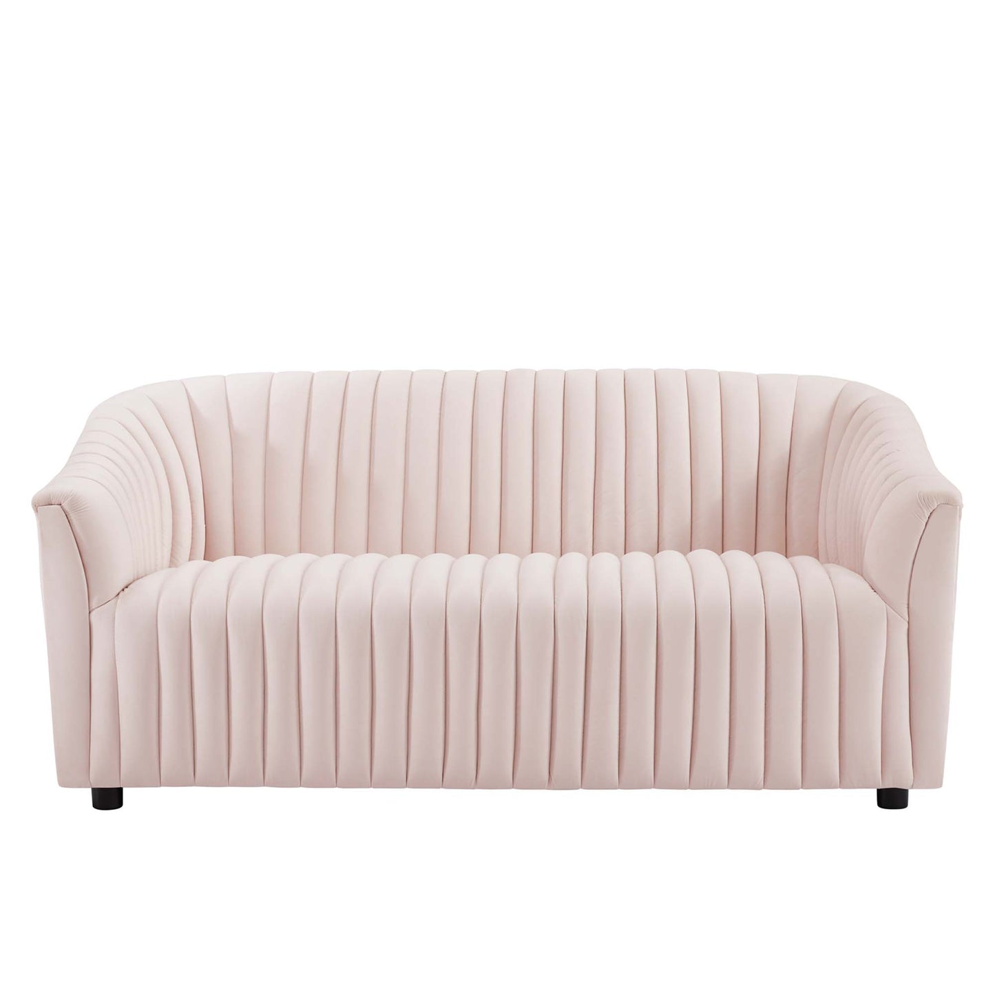 Announce Performance Velvet Channel Tufted Loveseat