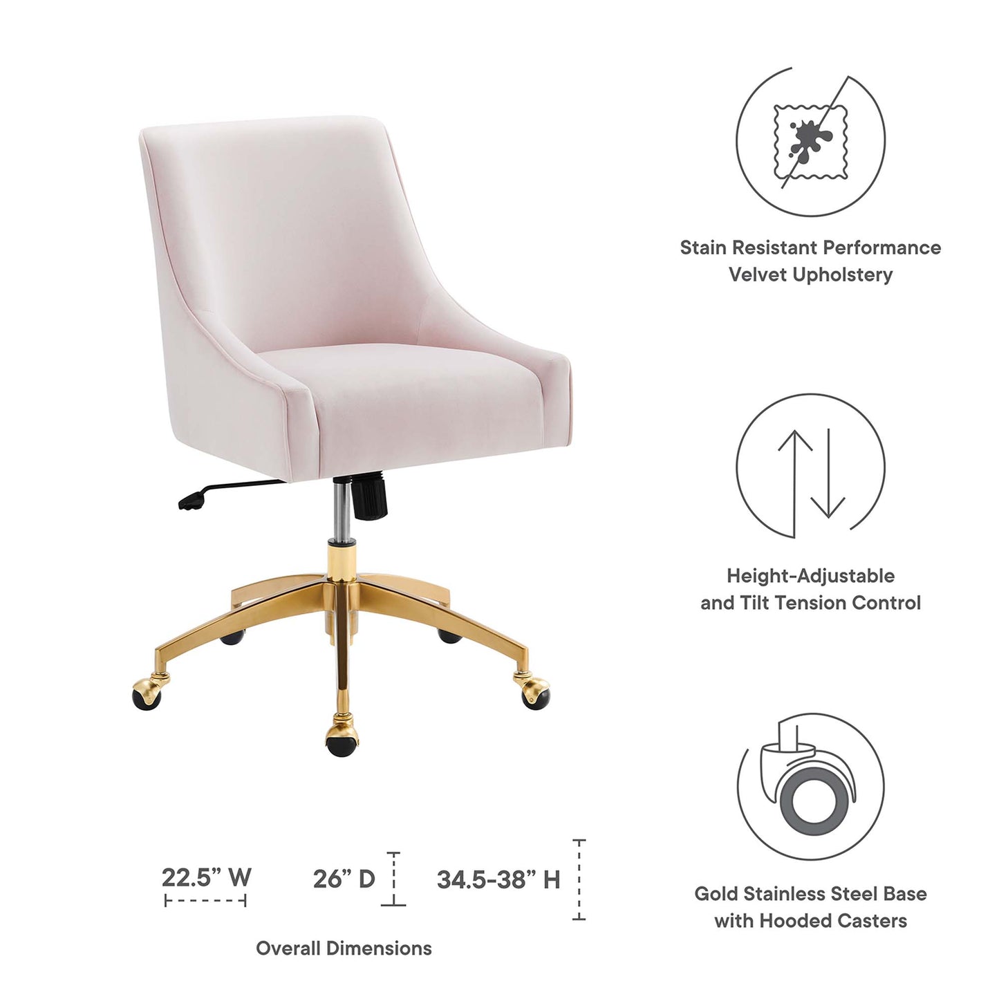 Discern Performance Velvet Office Chair