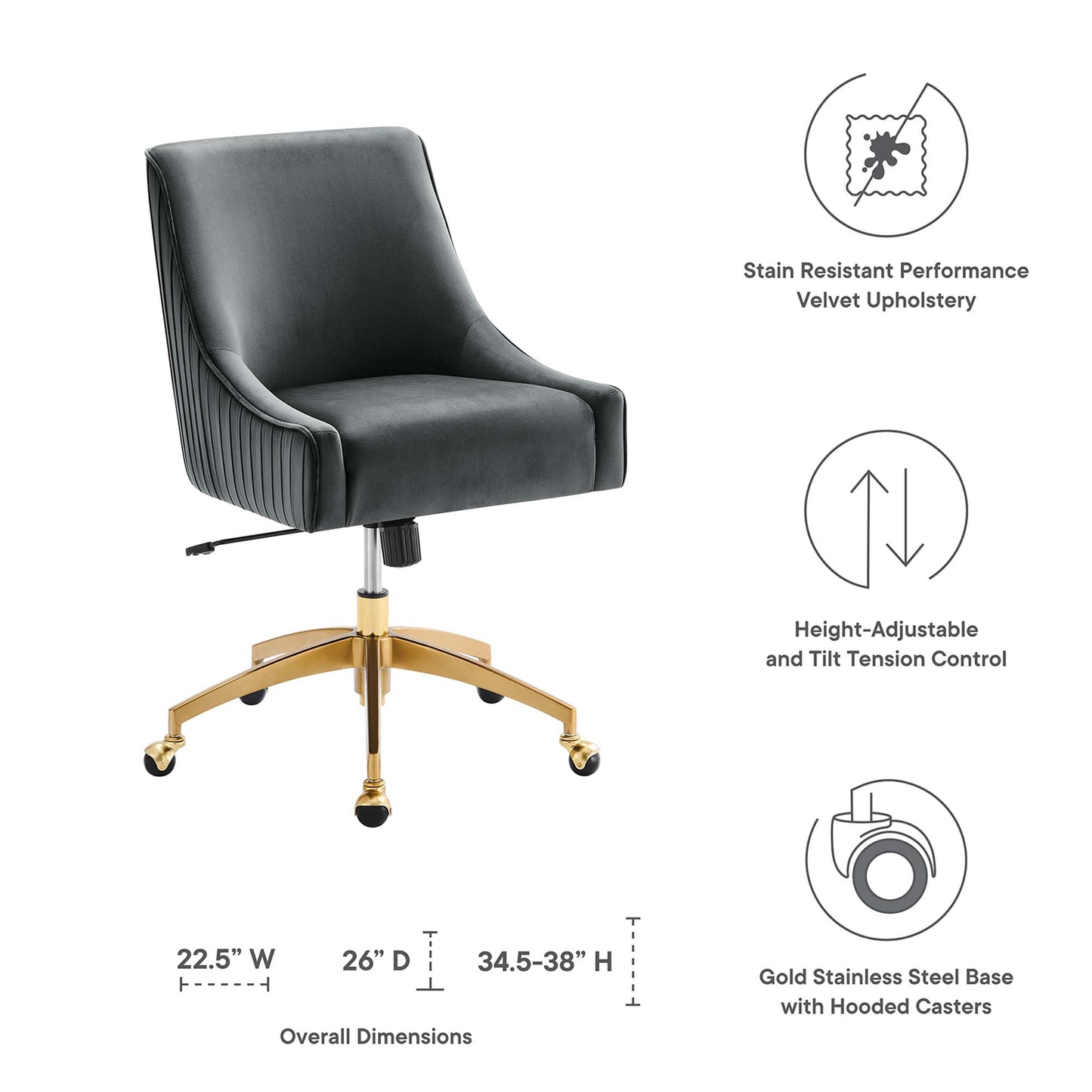 Discern Performance Velvet Office Chair