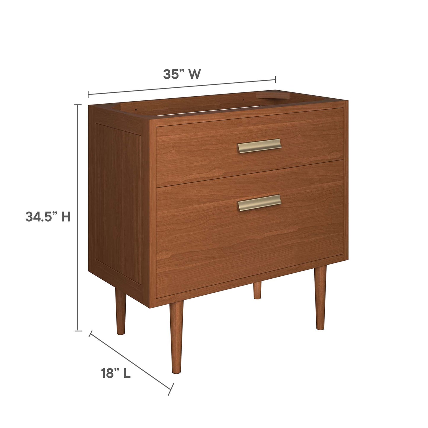 Cassia 36" Teak Wood Bathroom Vanity Cabinet (Sink Basin Not Included)