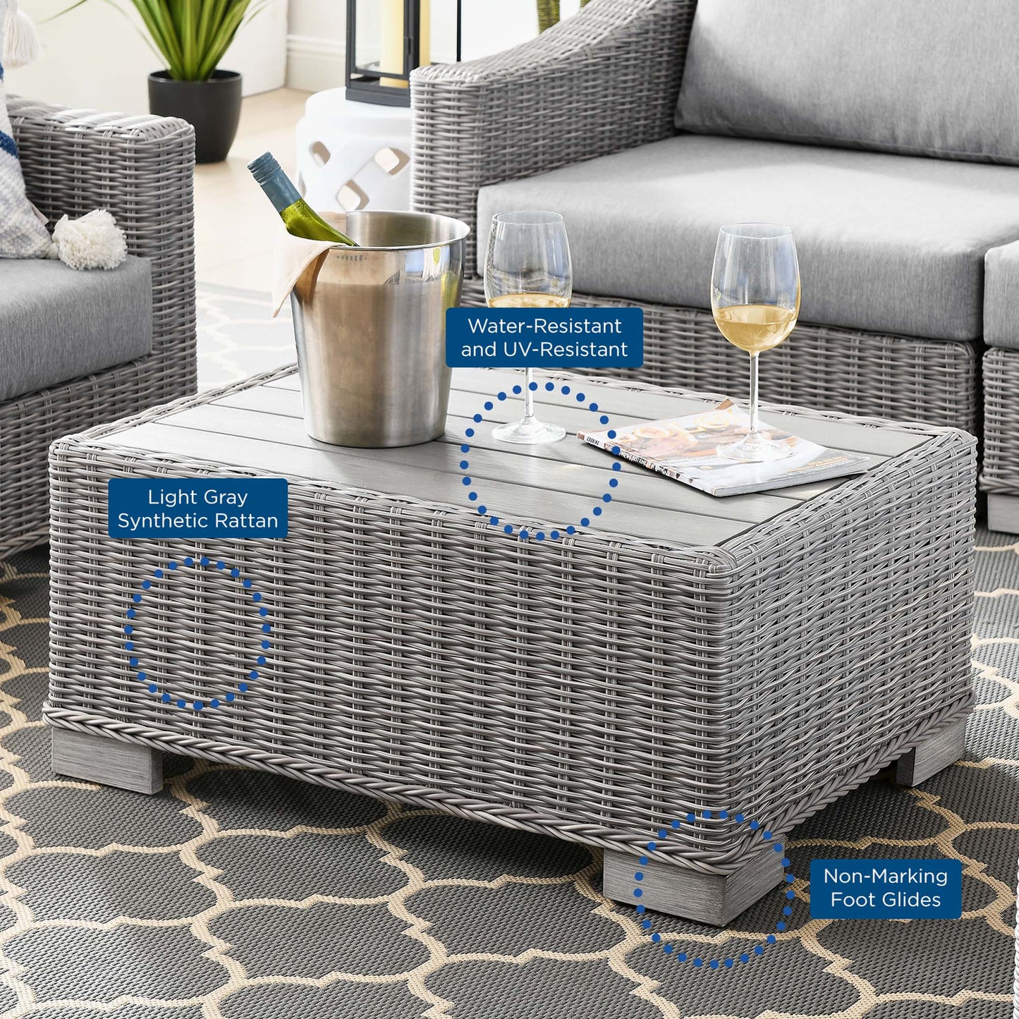 Conway 4-Piece Outdoor Patio Wicker Rattan Furniture Set