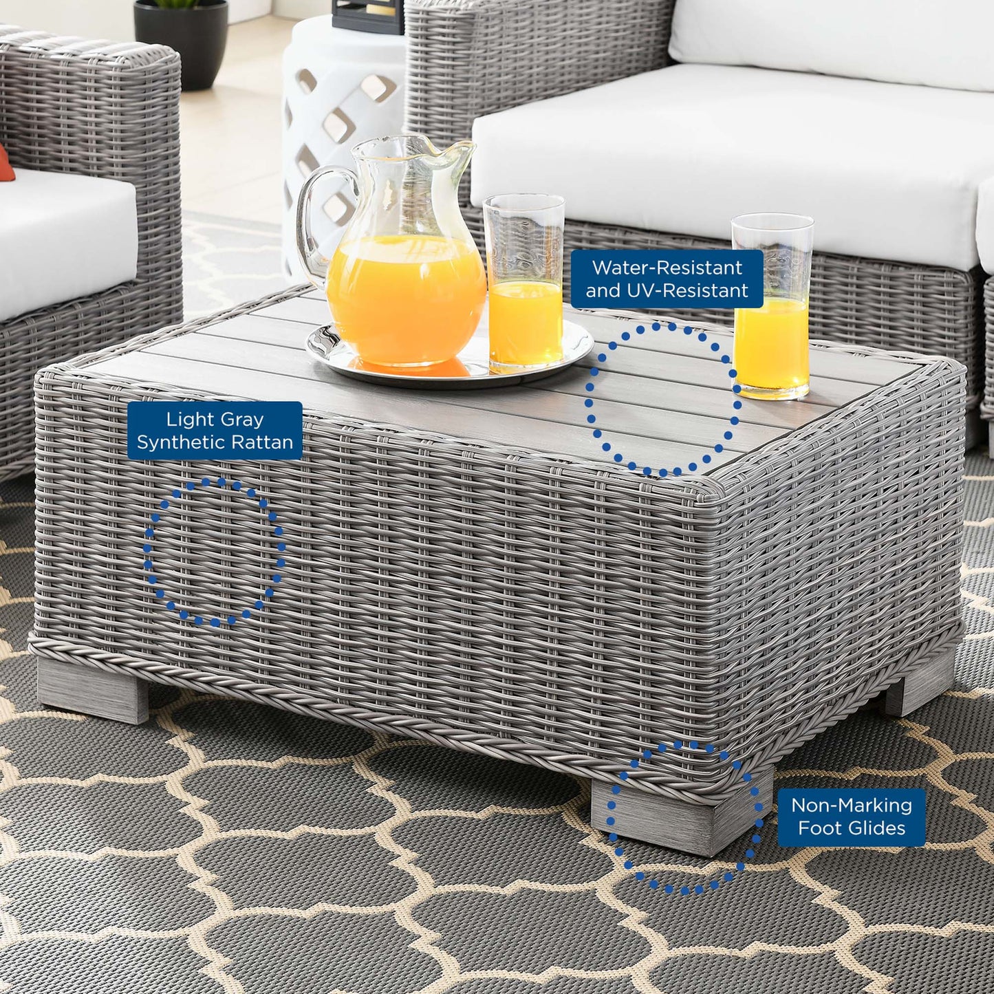 Conway 4-Piece Outdoor Patio Wicker Rattan Furniture Set