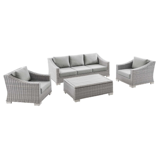 Conway 4-Piece Outdoor Patio Wicker Rattan Furniture Set