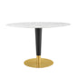 Zinque 48" Oval Artificial Marble Dining Table