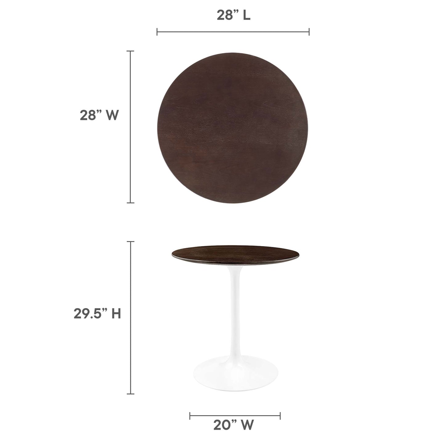 Lippa 28" Round Wood Grain Dining Table