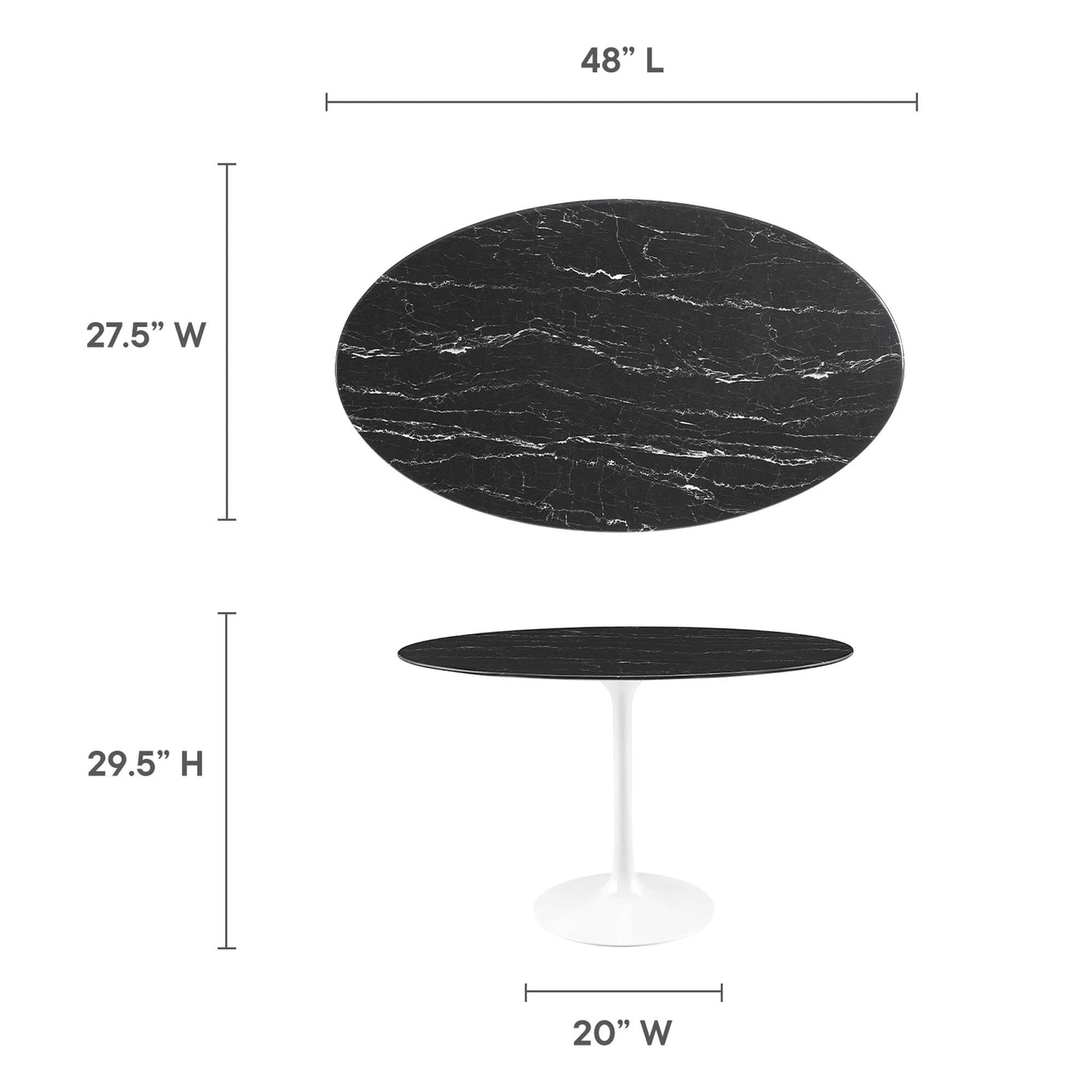 Lippa 48" Round Artificial Marble Dining Table