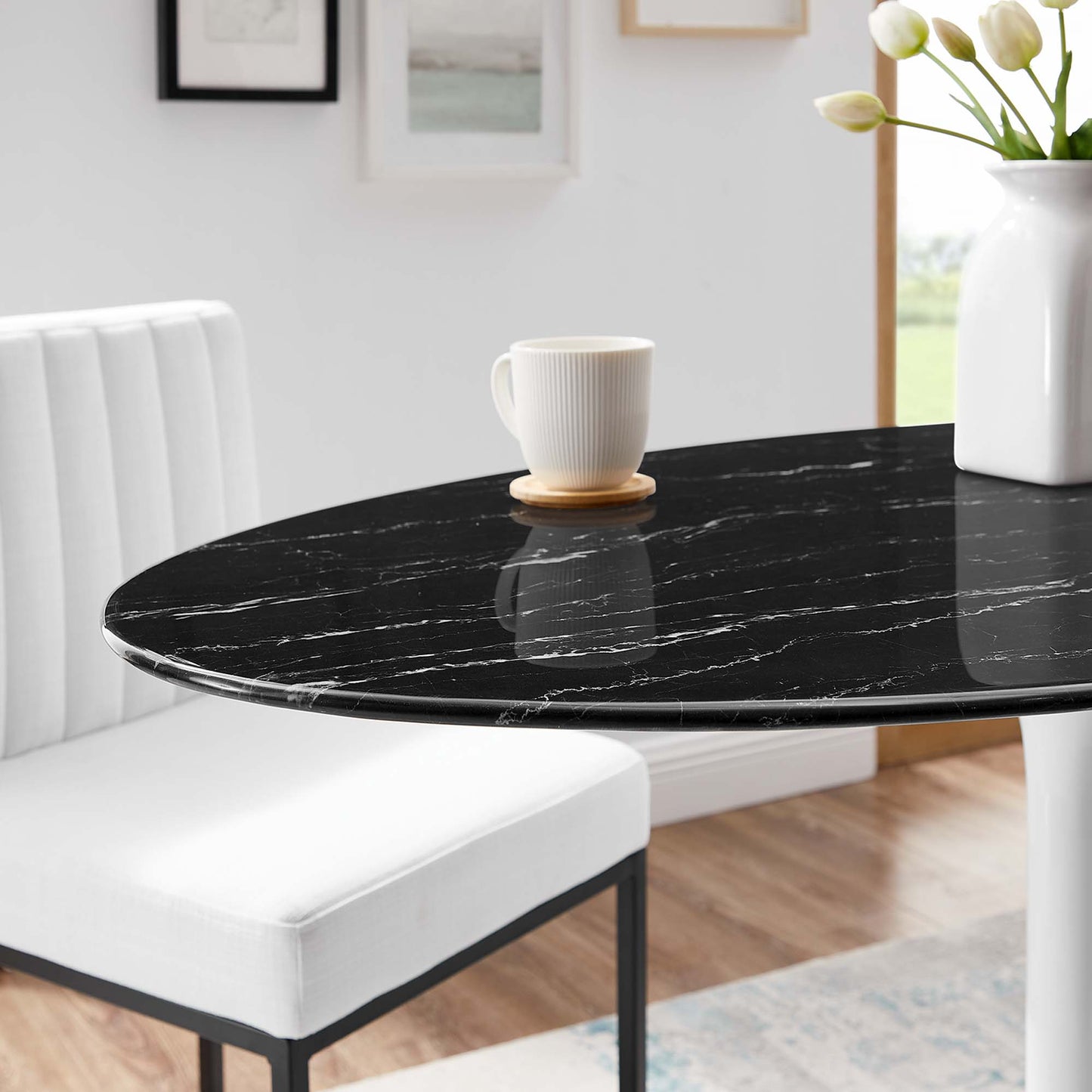 Lippa 48" Round Artificial Marble Dining Table