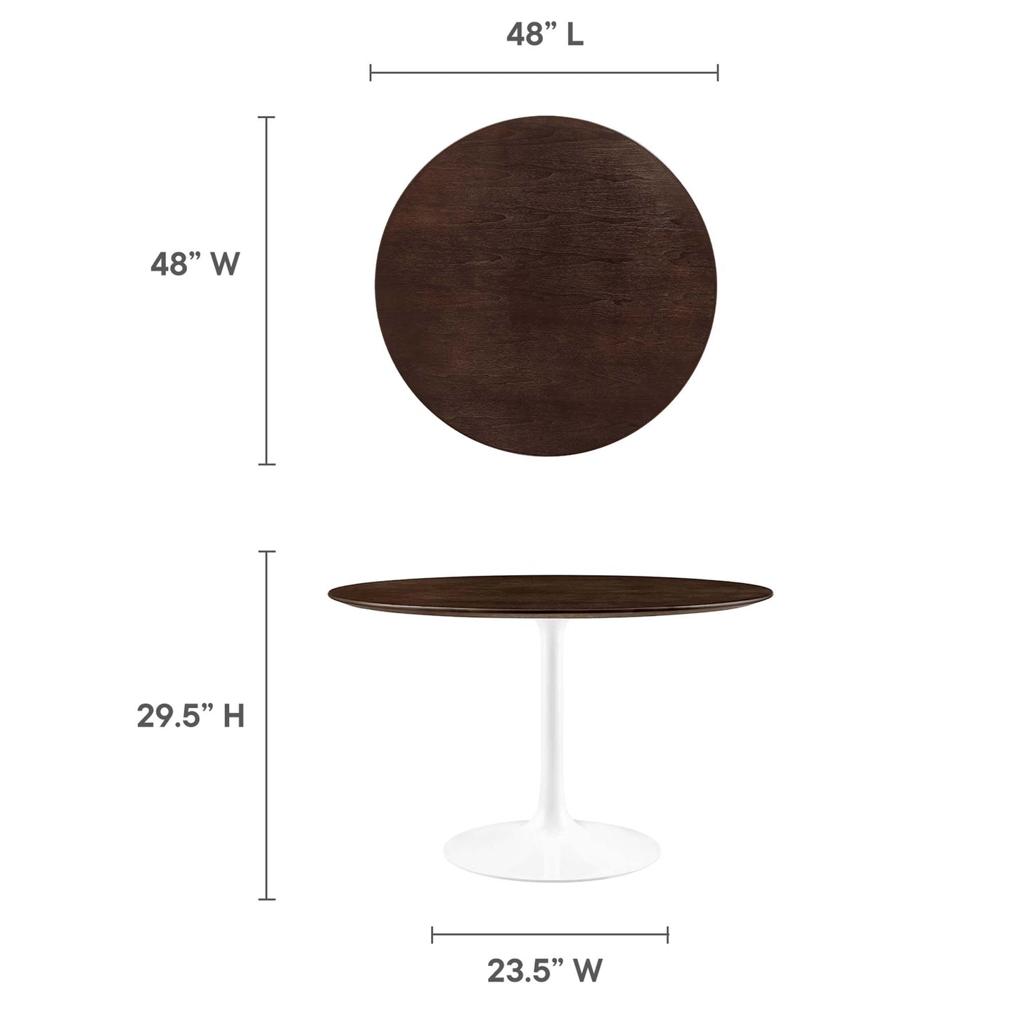 Lippa 48" Round Wood Grain Dining Table