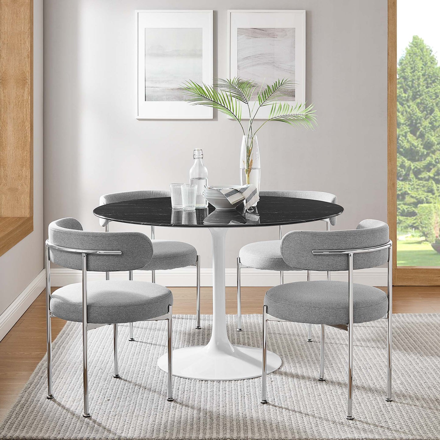 Lippa 48" Round Artificial Marble Dining Table