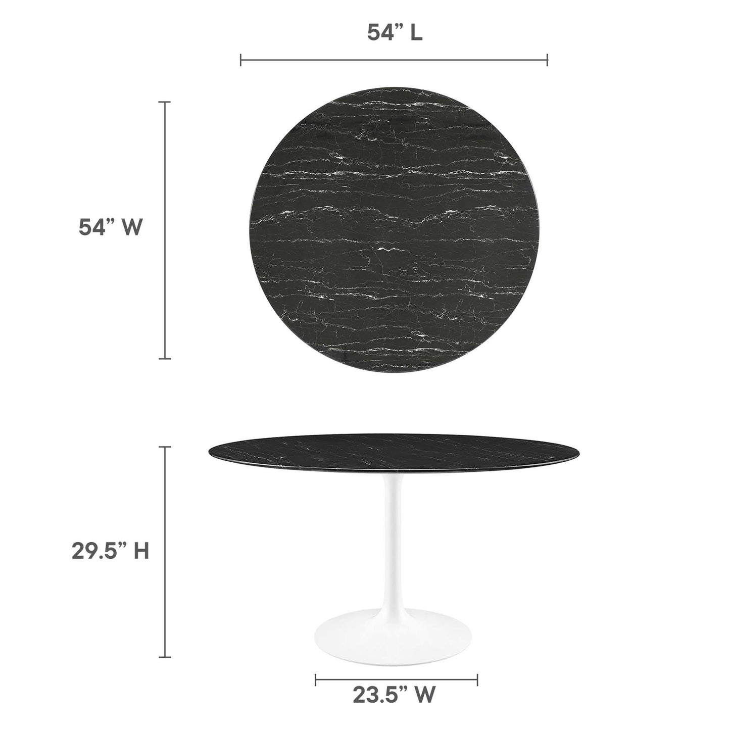 Lippa 54" Round Artificial Marble Dining Table