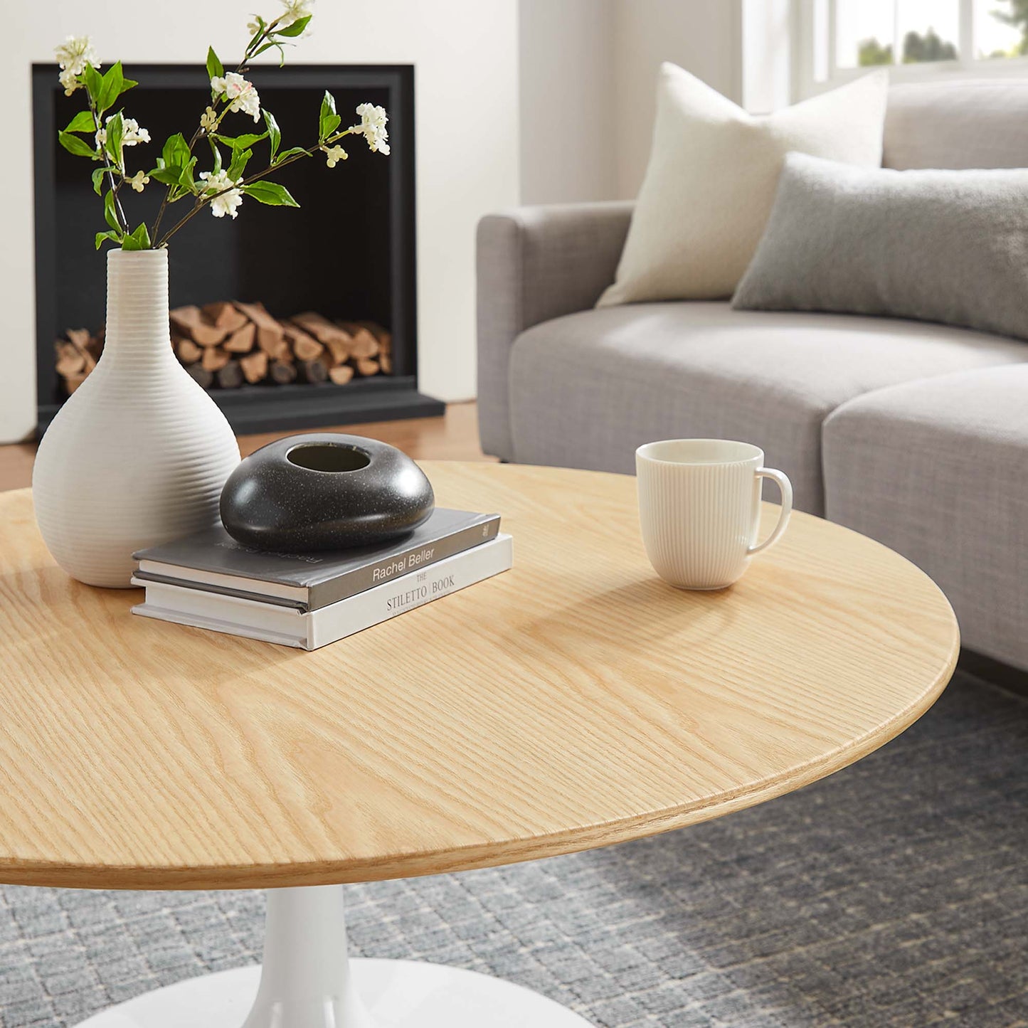 Lippa 36" Round Wood Grain Coffee Table