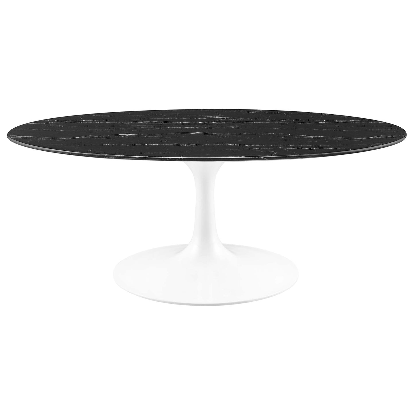 Lippa 42" Oval Artificial Marble Coffee Table