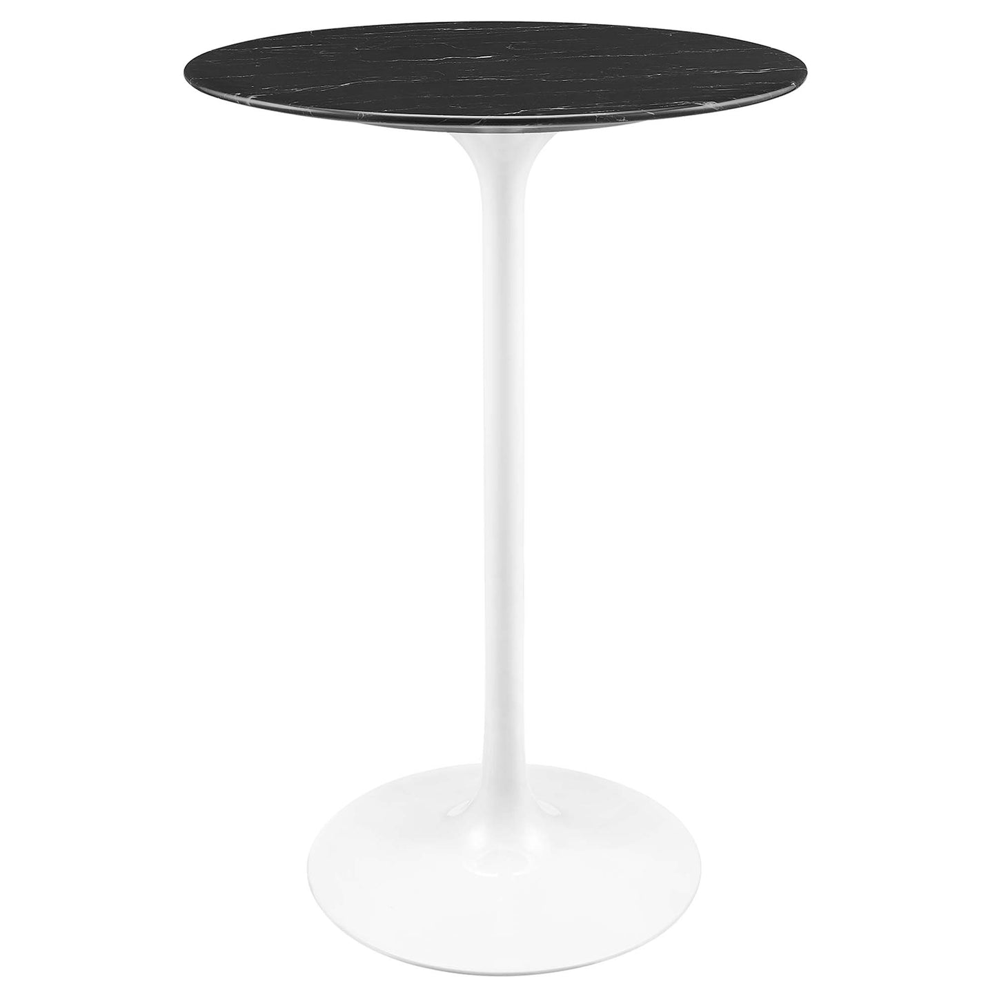 Mesa de bar redonda de mármol artificial Lippa de 28" de Modway