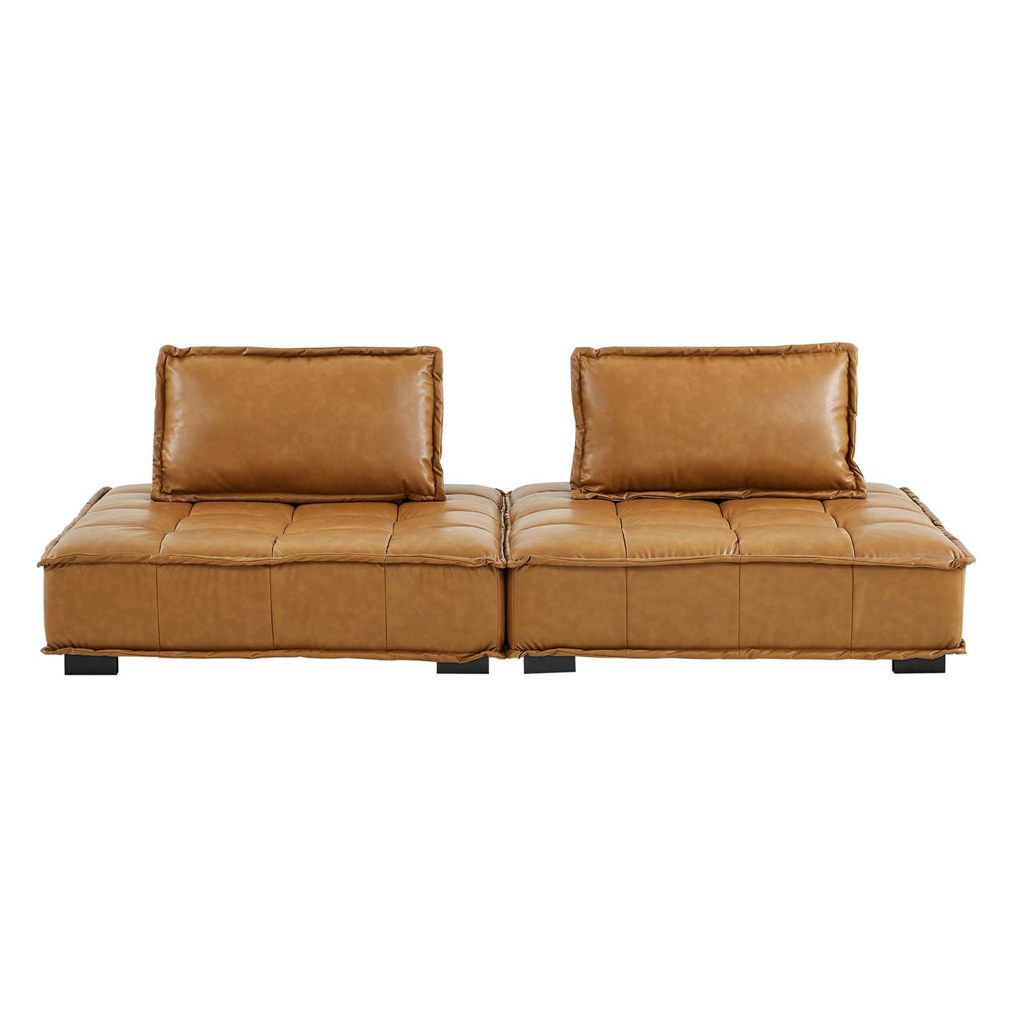 Saunter 2-Piece Tufted Vegan Leather Vegan Leather Loveseat