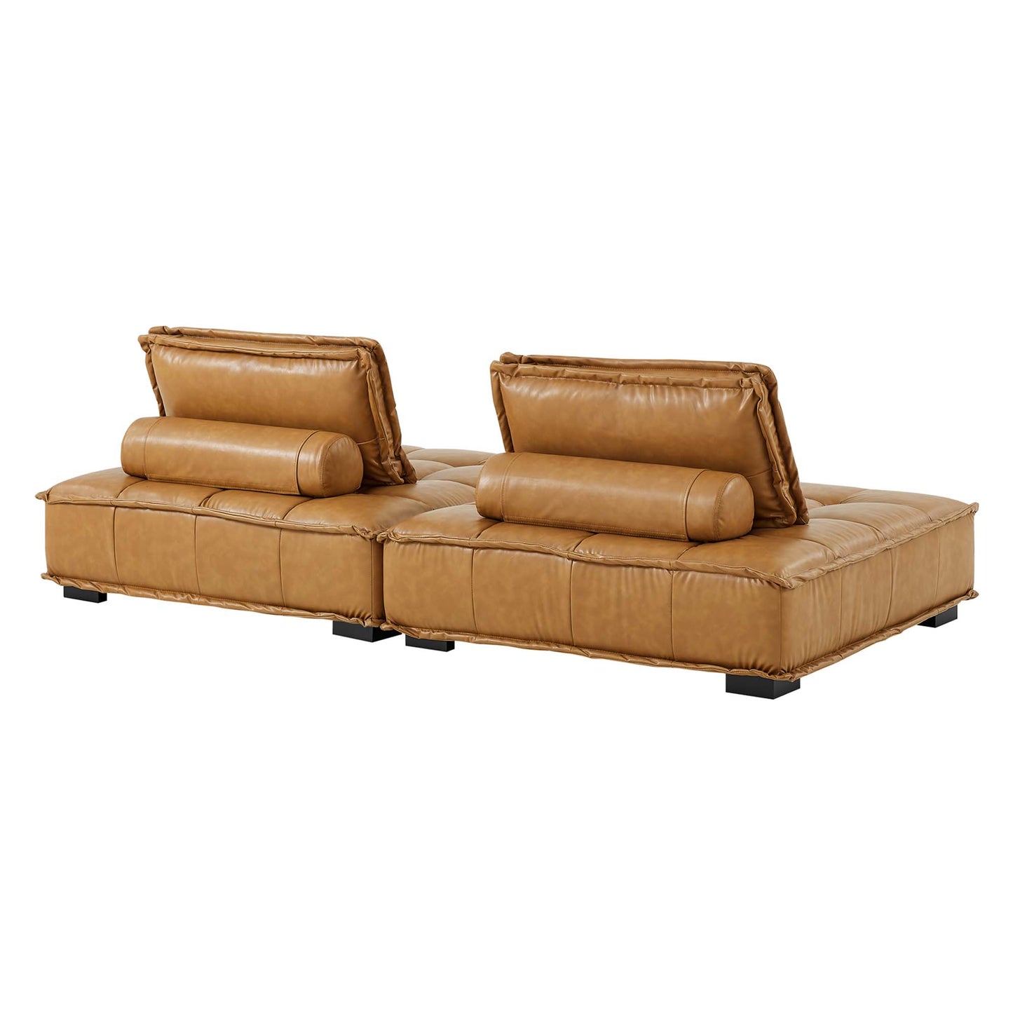 Saunter 2-Piece Tufted Vegan Leather Vegan Leather Loveseat