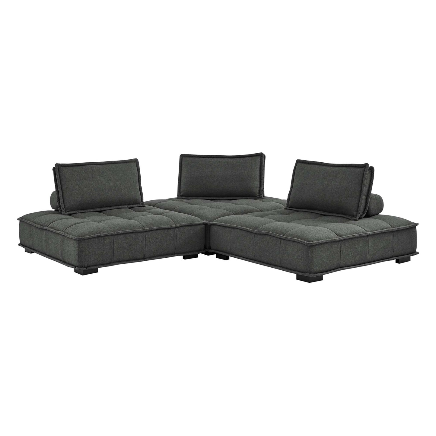 Saunter 3-Piece Tufted Fabric Fabric Sofa