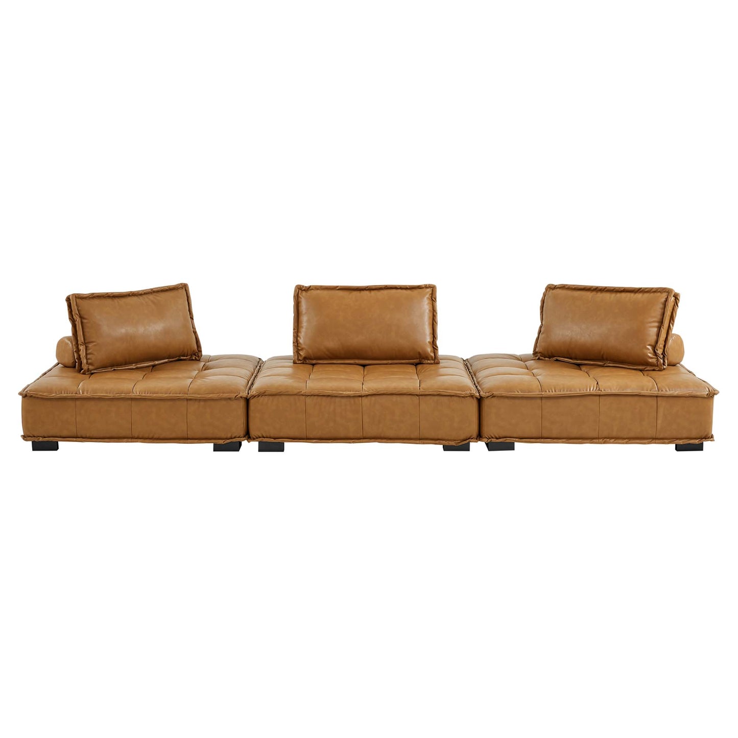 Saunter 3-Piece Tufted Vegan Leather Vegan Leather Sofa