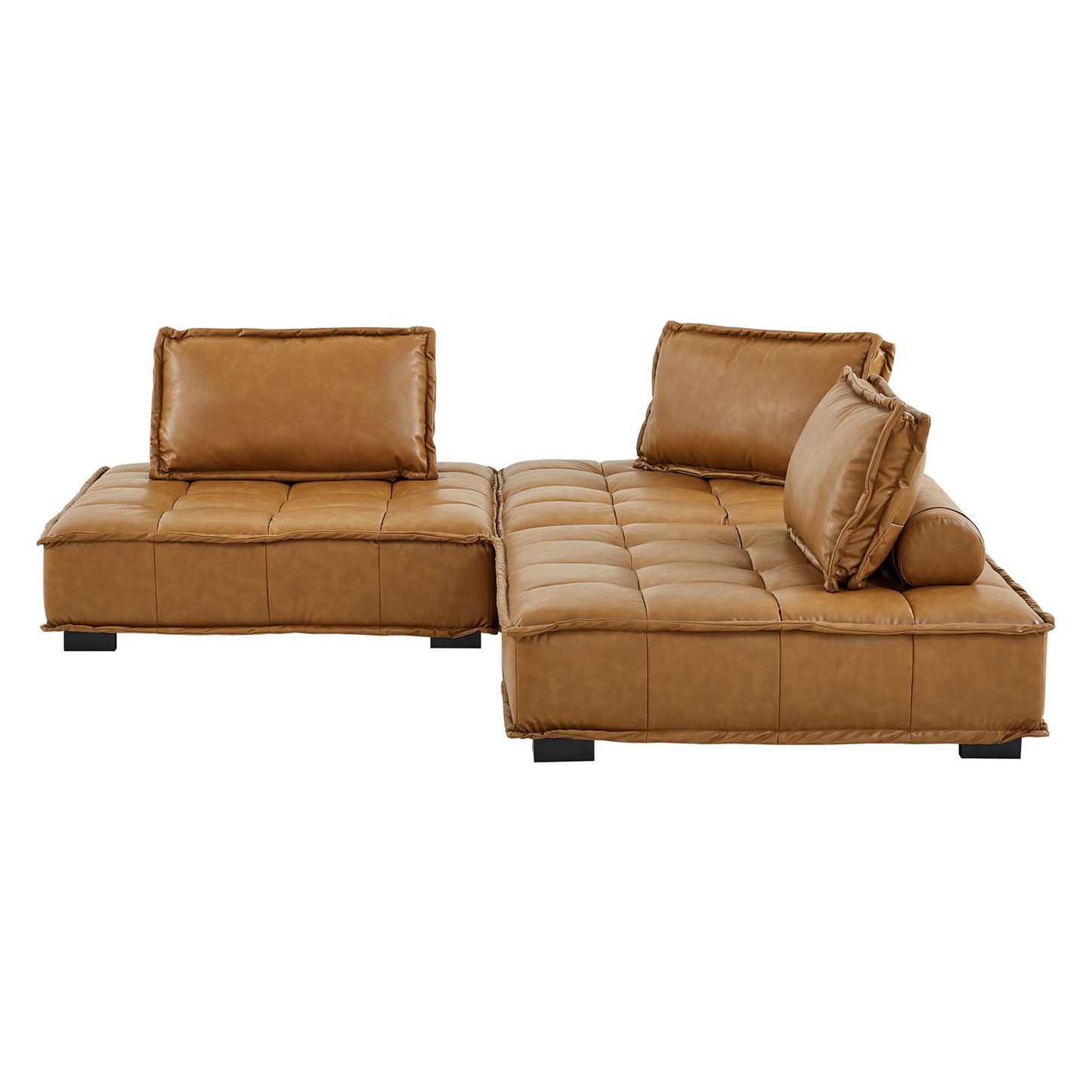 Saunter 3-Piece Tufted Vegan Leather Vegan Leather Sofa