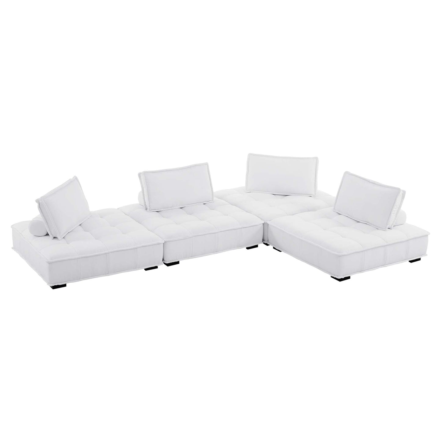 Saunter 4-Piece Tufted Fabric Fabric Sectional Sofa