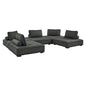 Saunter 5-Piece Tufted Fabric Fabric Sectional Sofa