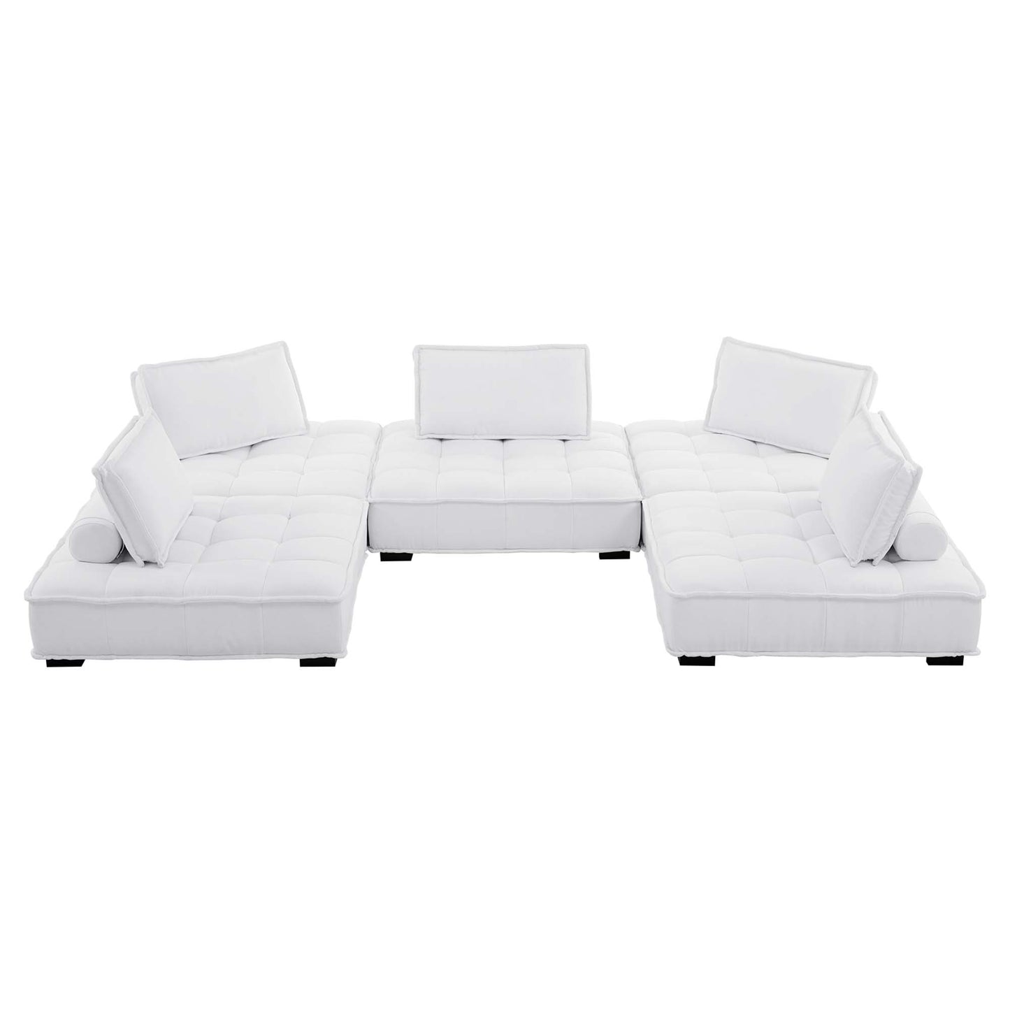 Saunter 5-Piece Tufted Fabric Fabric Sectional Sofa