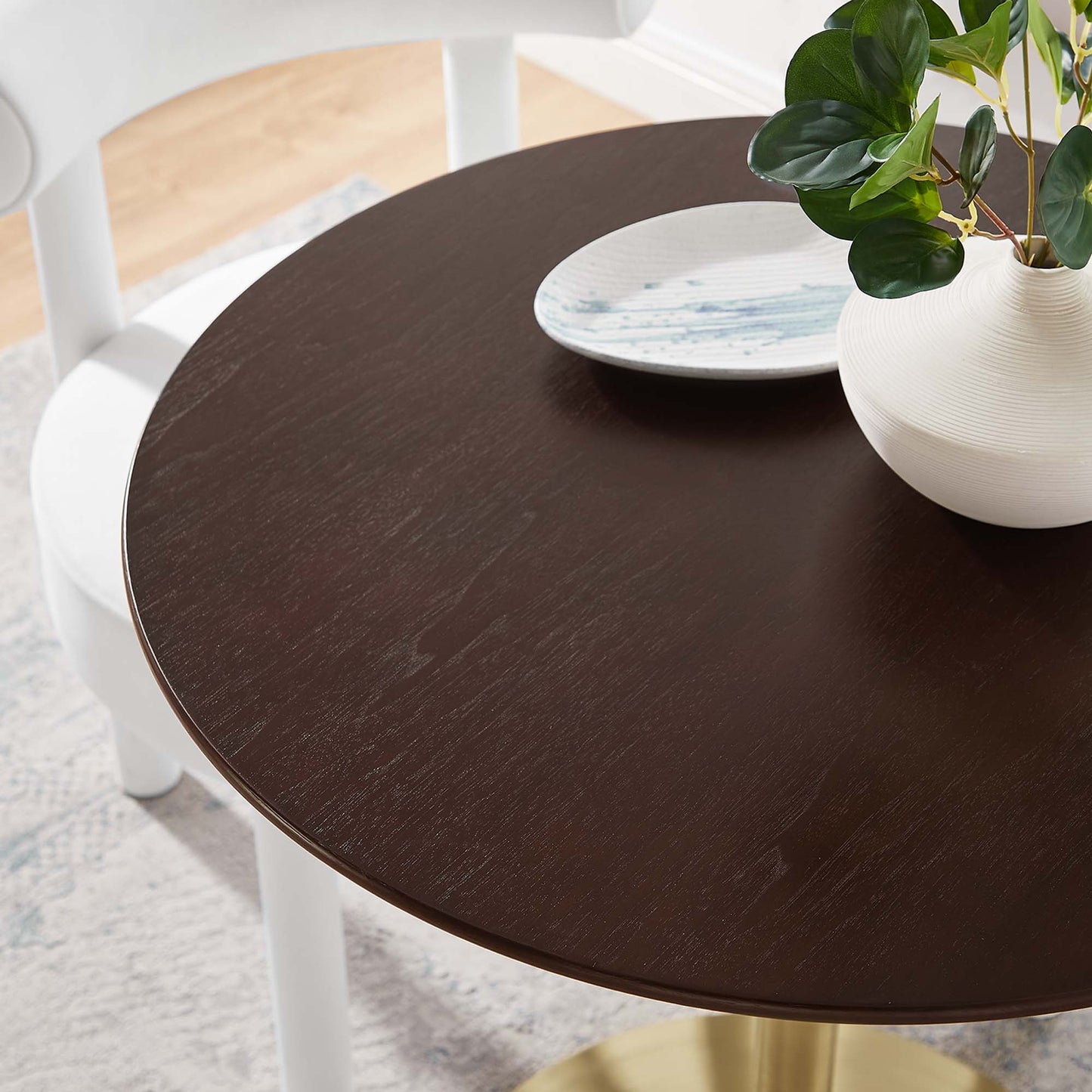 Table à manger ronde en grain de bois Lippa 28" par Modway