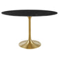 Lippa 48" Oval Artificial Marble Dining Table