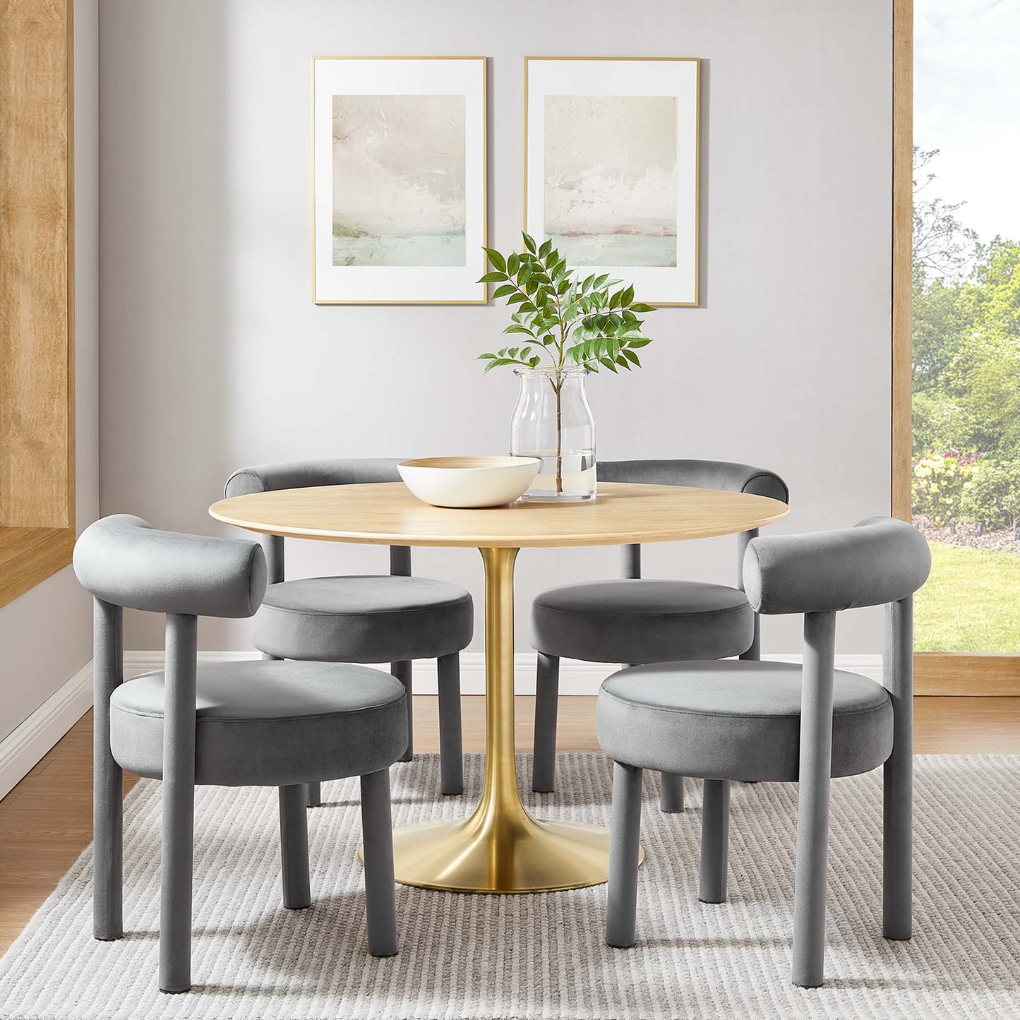 Lippa 48" Round Wood Grain Dining Table