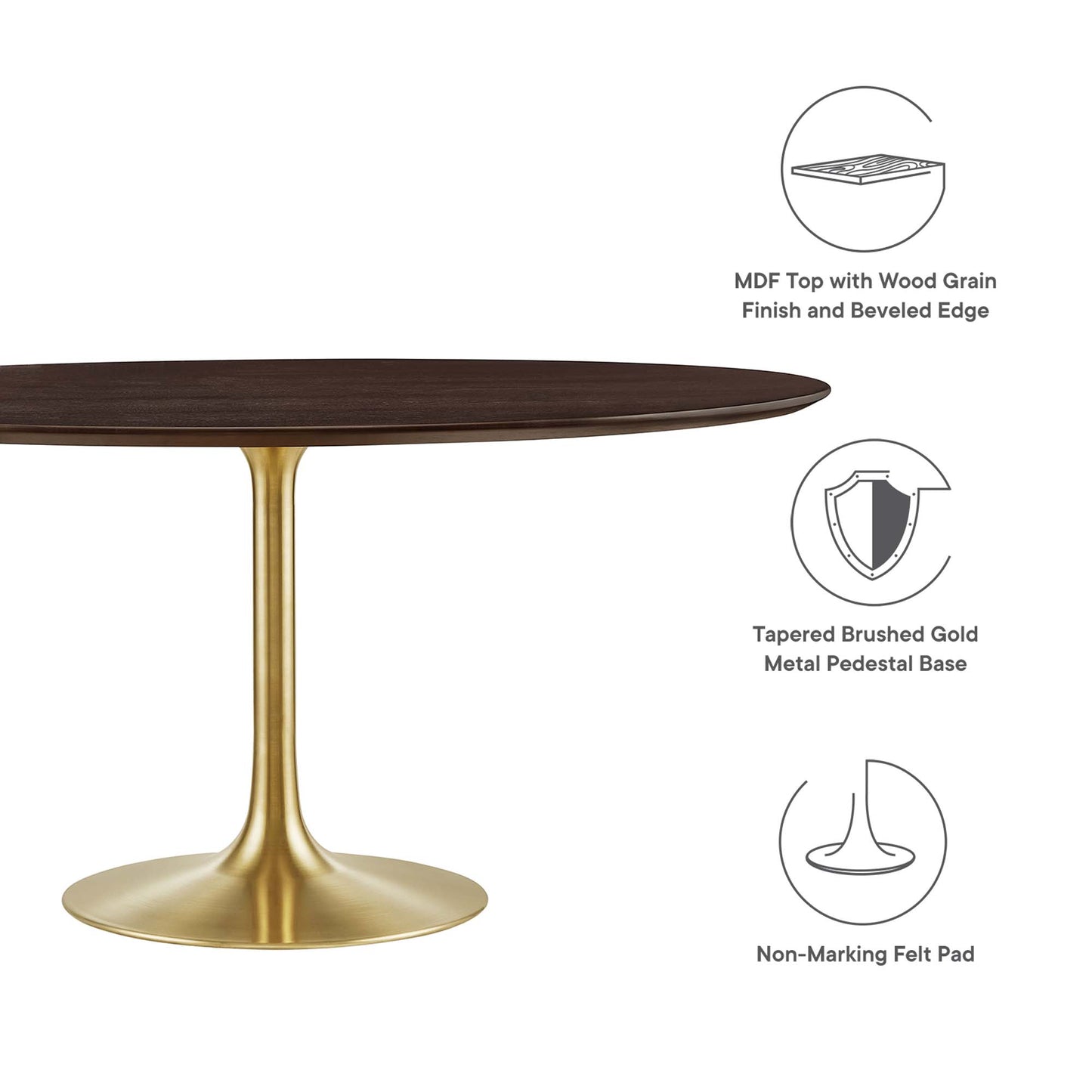 Lippa 60" Round Wood Grain Dining Table