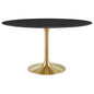 Lippa 54" Oval Artificial Marble Dining Table