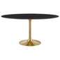 Lippa 60" Oval Artificial Marble Dining Table