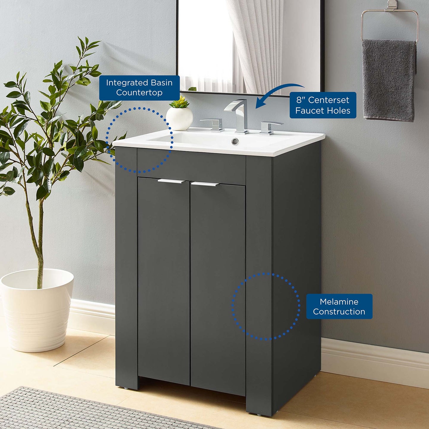 Meuble-lavabo de salle de bain Maybelle 24" par Modway