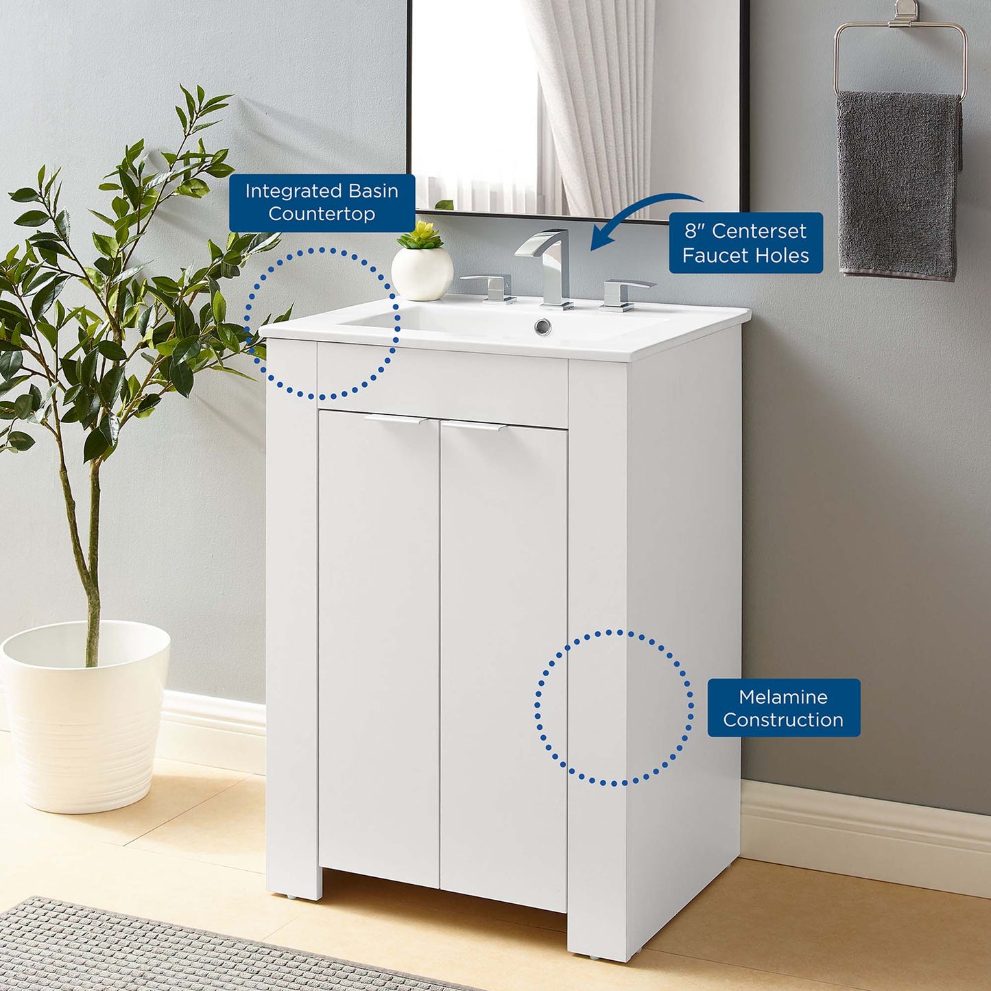 Meuble-lavabo de salle de bain Maybelle 24" par Modway