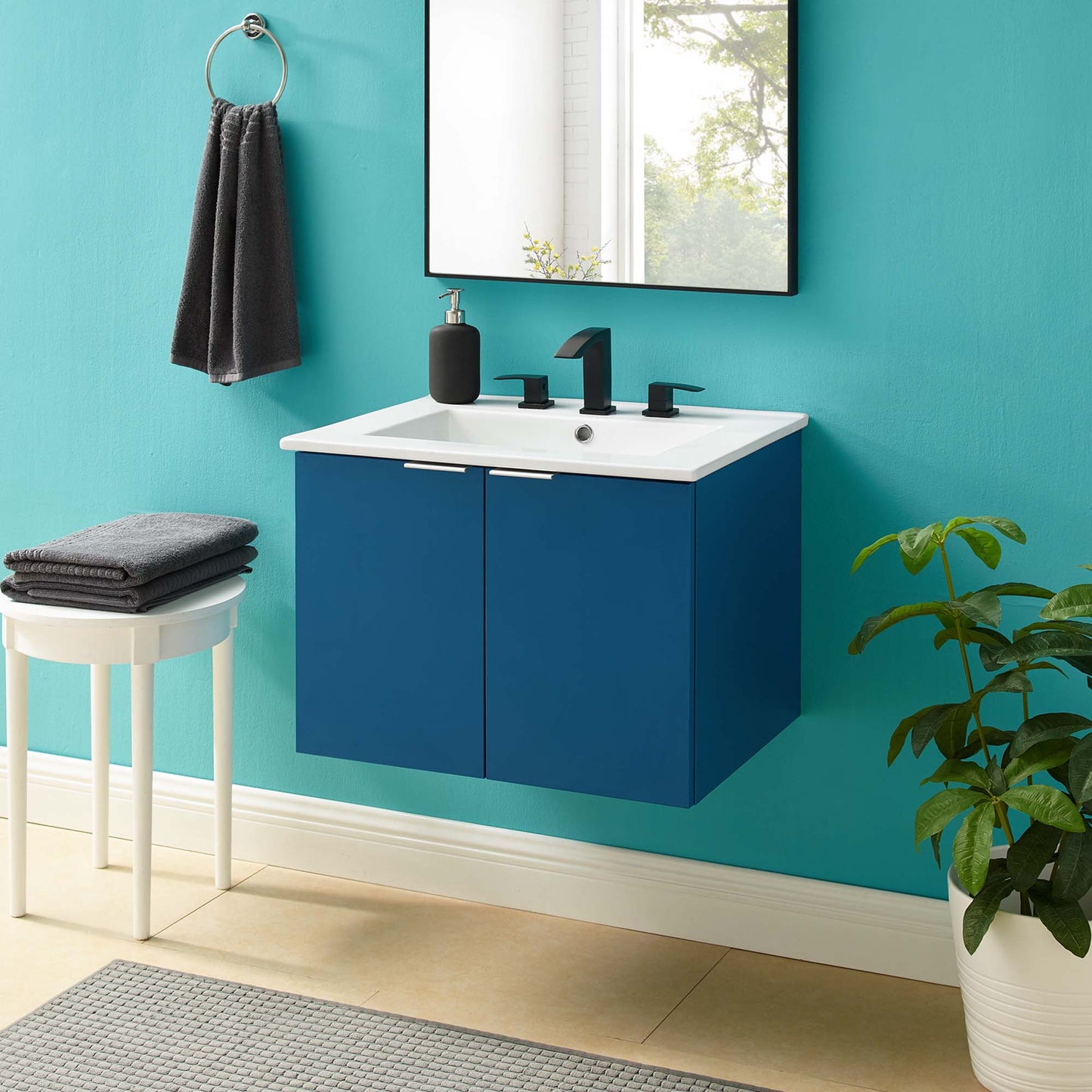 Tocador de baño de 24" de montaje en pared Maybelle de Modway