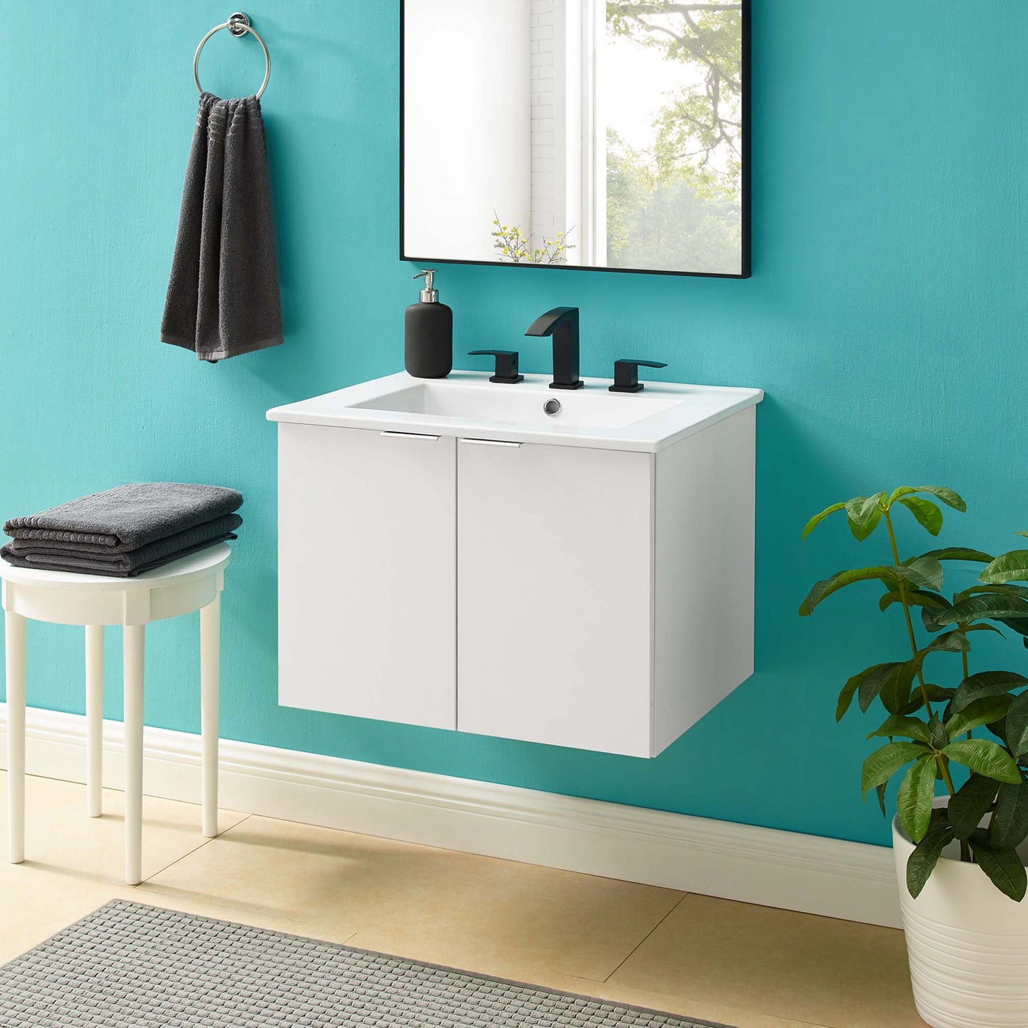 Tocador de baño de 24" de montaje en pared Maybelle de Modway