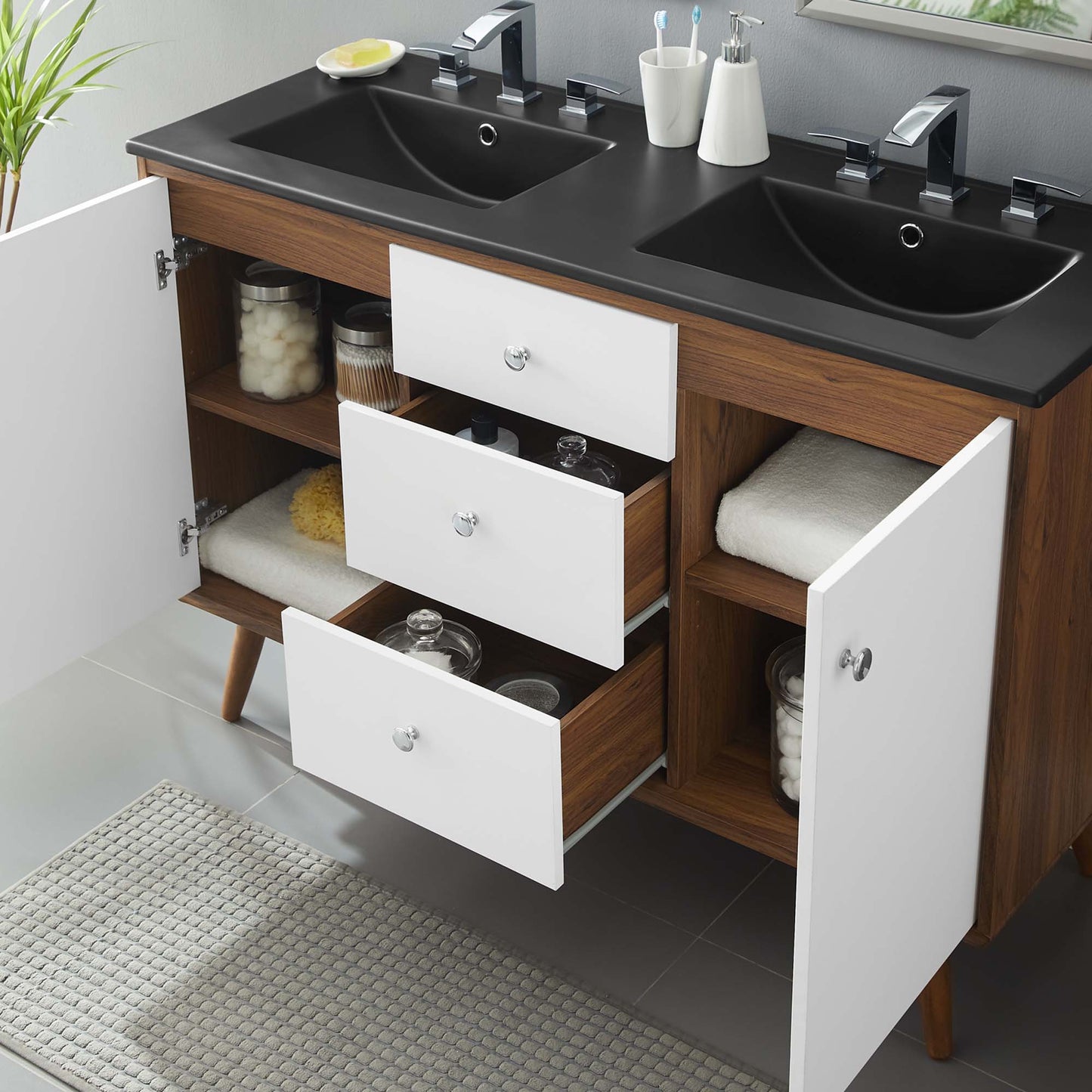 Transmit 48" Double Sink Bathroom Vanity