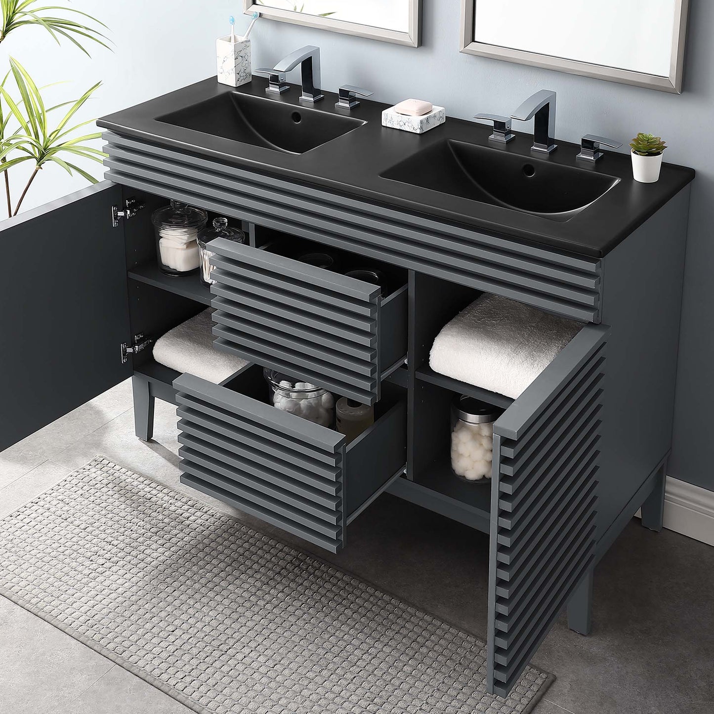 Render 48" Double Sink Bathroom Vanity