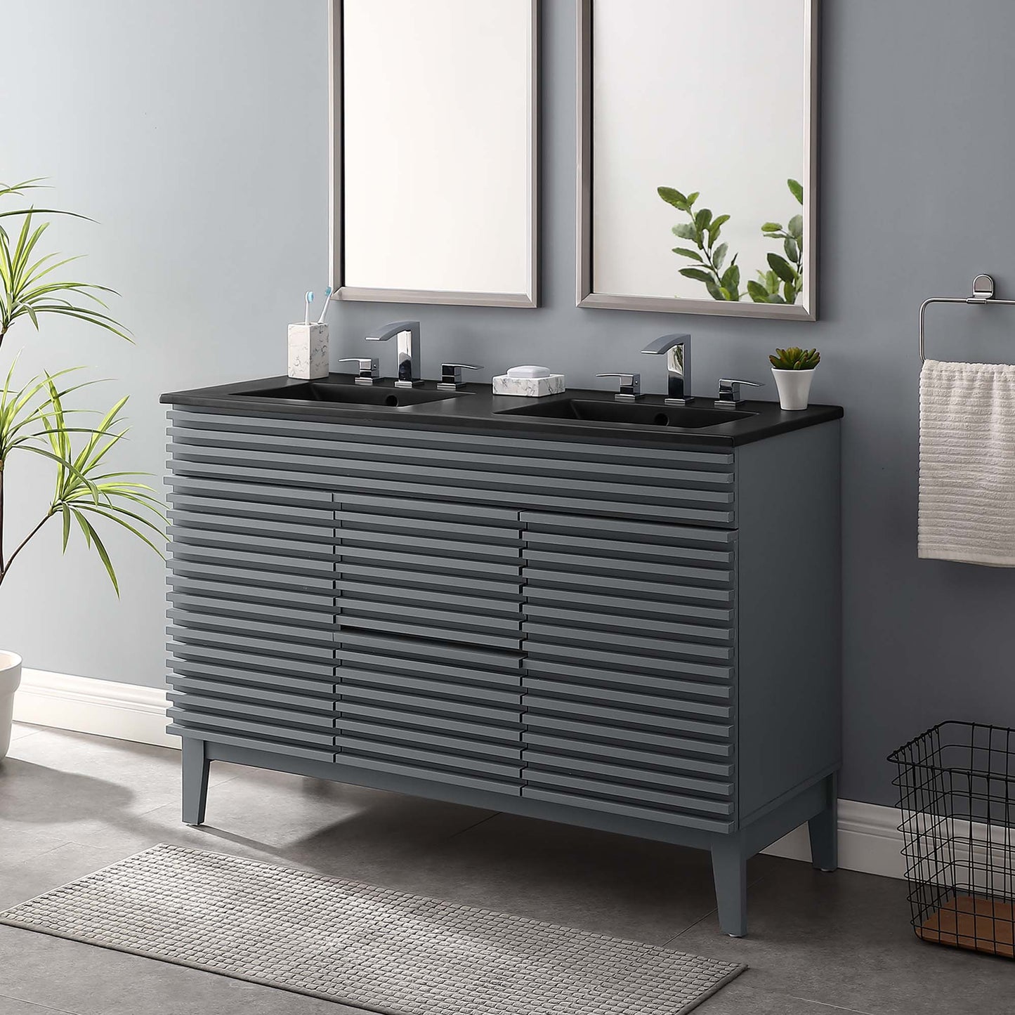 Render 48" Double Sink Bathroom Vanity