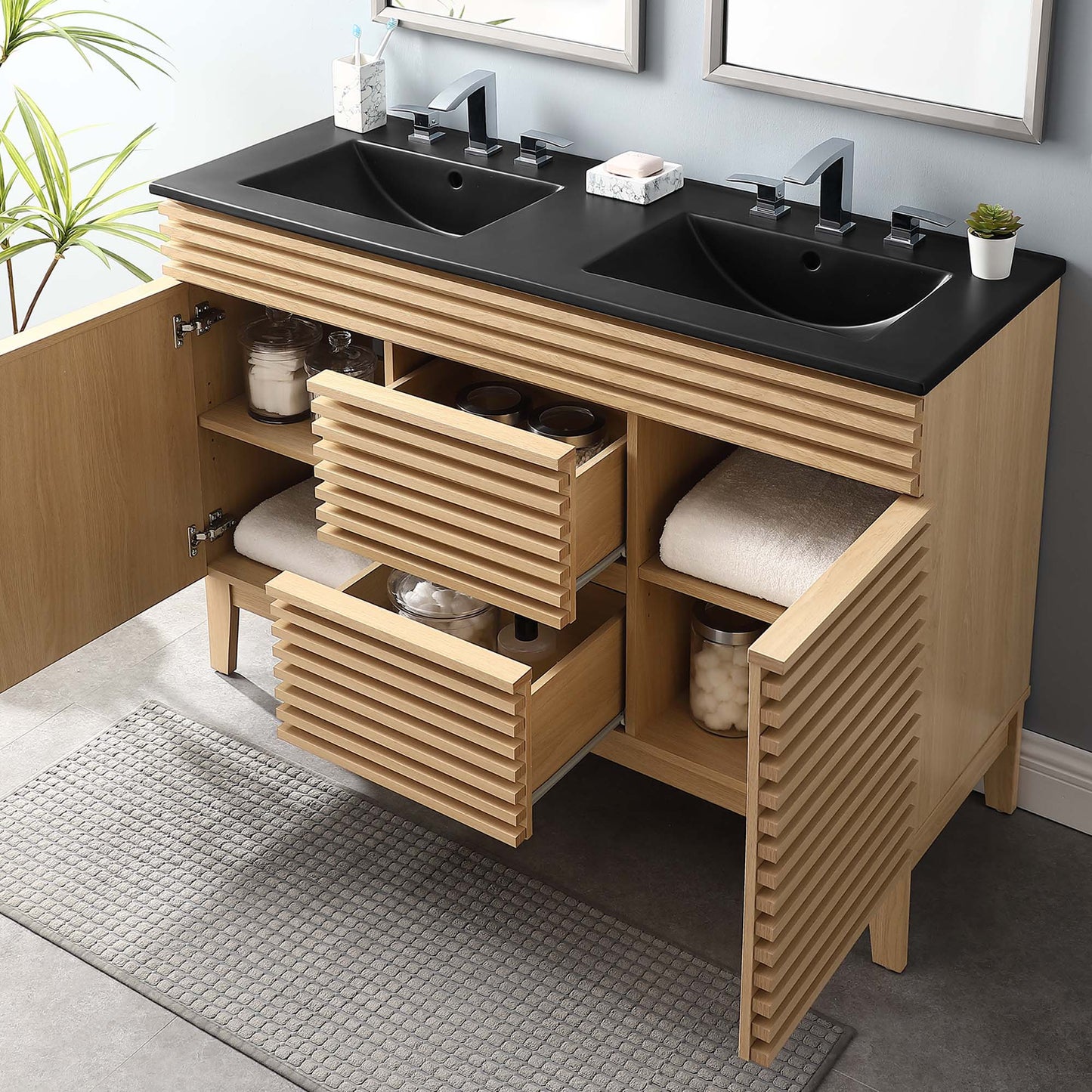 Render 48" Double Sink Bathroom Vanity